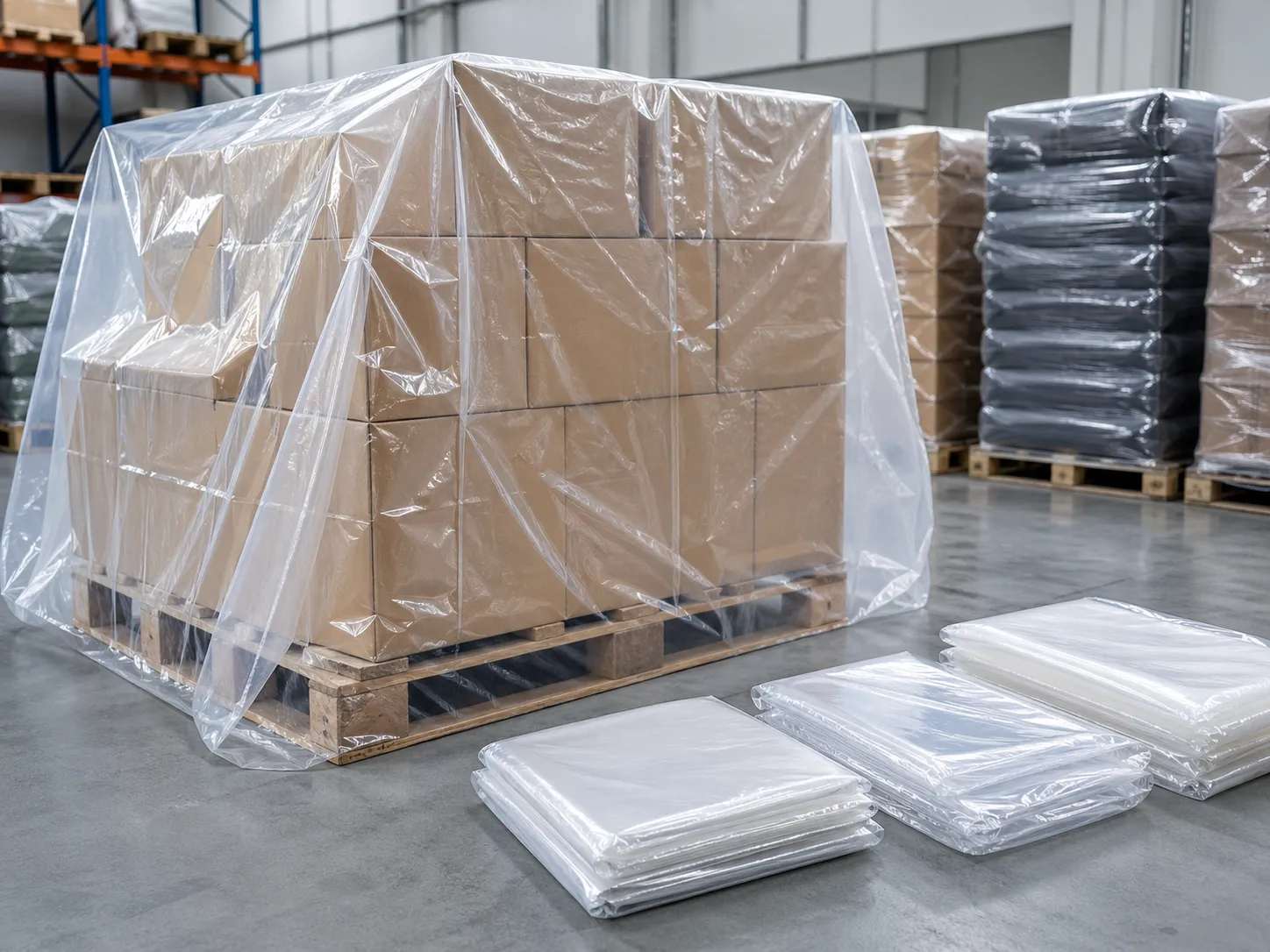 Custom PE Pallet Covers for Warehouse Storage, Export Packing and Dust ...